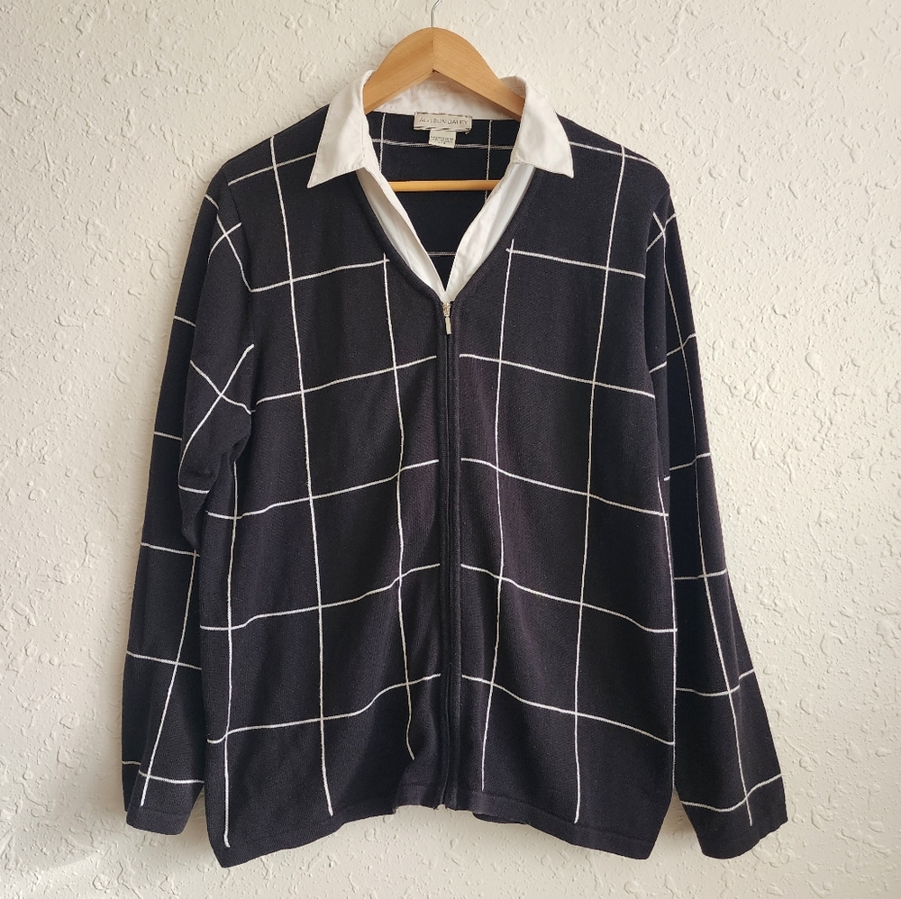Vintage Allison Daley Plaid Sweater